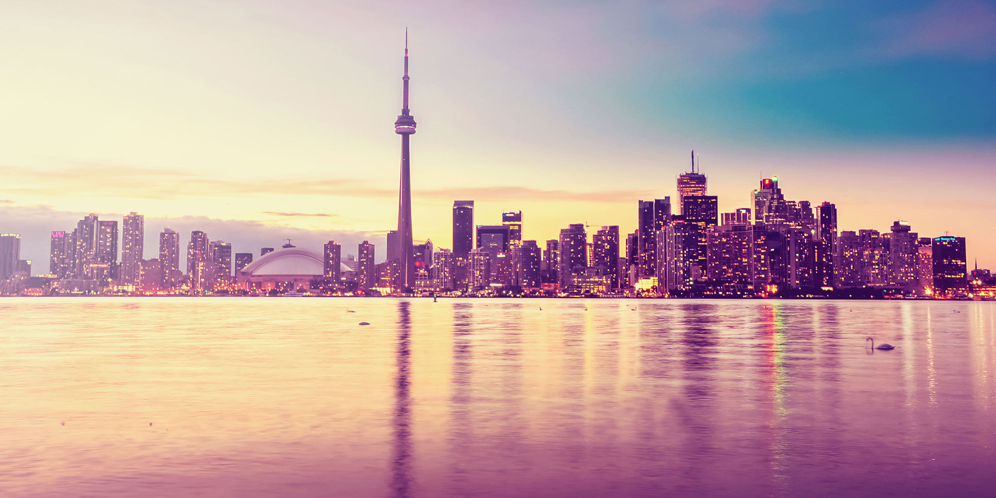 The Toronto waterfront with skyline