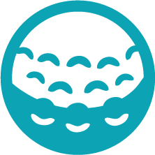 An icon of two teal tickets crossing over each other. Indicates the 'Admissions' block.