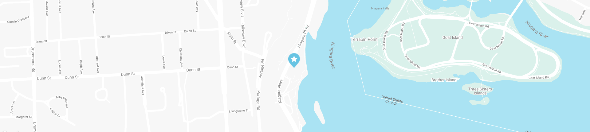 Map of location leading to an interactive map of Niagara Parks