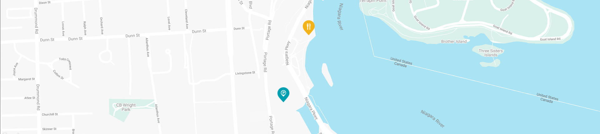 Map of location leading to an interactive map of Niagara Parks