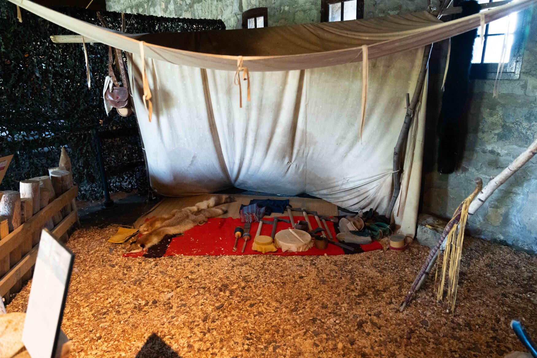 A tent used to store tools