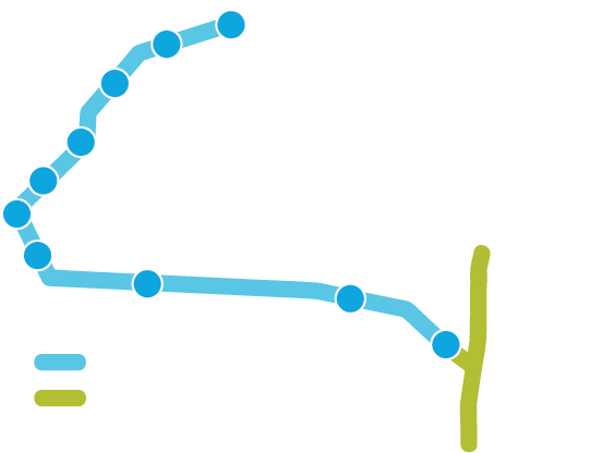 Map of seasonal service from Toronto to Niagara